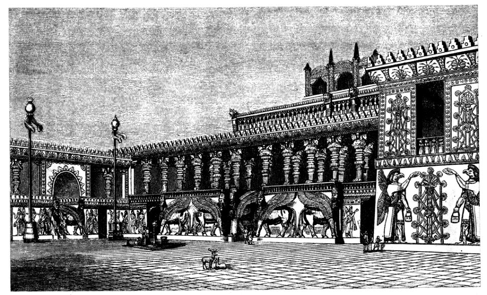 Khorsabad palace courtyard reconstruction
