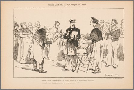 Keizer Wilhelm en zijn troepen in China, objectnr A 16456