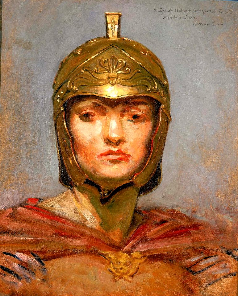Kenyon Cox - Study for Mural for Appellate Court Building, New York, Statute Law, Helmet for Figure of Force - 1983.114.4 - Smithsonian American Art Museum