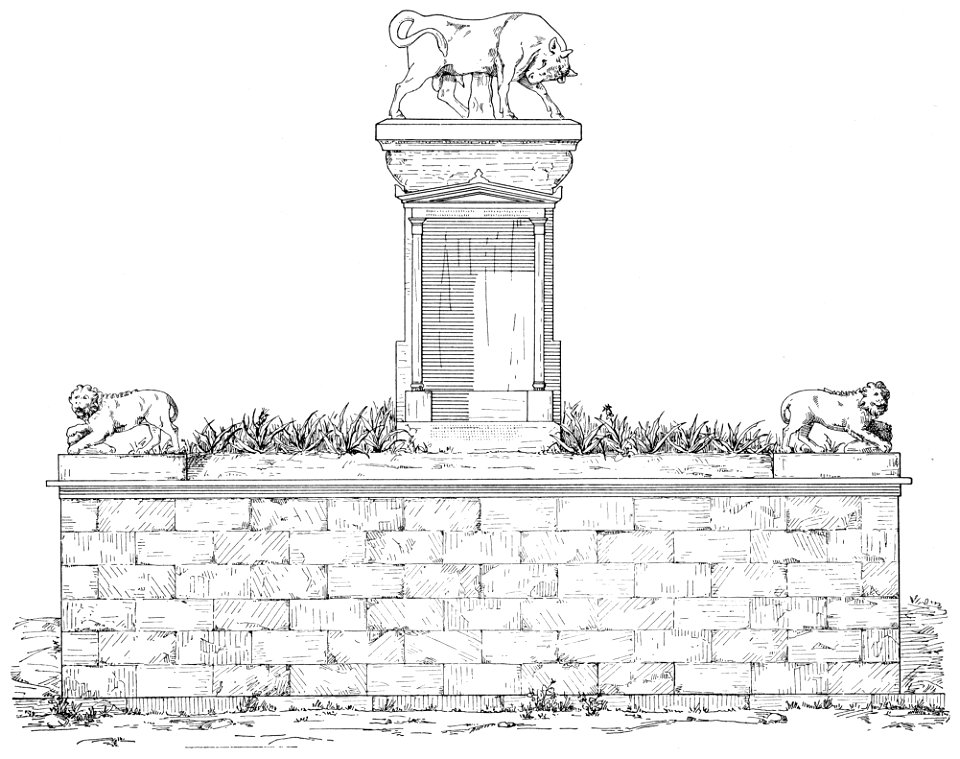 Kerameikos Grabbezirk des Dionysios Rekonstruktionsschema (Der Friedhof am Eridanos, Abb. 49)