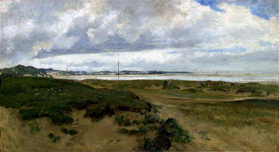 Kitty Kielland - Landscape from Ogna at Jæren - NG.M.00528b - National Museum of Art, Architecture and Design. Free illustration for personal and commercial use.