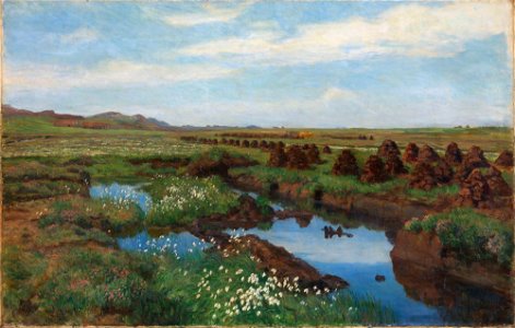 Kitty Kielland - Peat Bog at Jæren - NMK.2017.0073 - National Museum of Art, Architecture and Design. Free illustration for personal and commercial use.