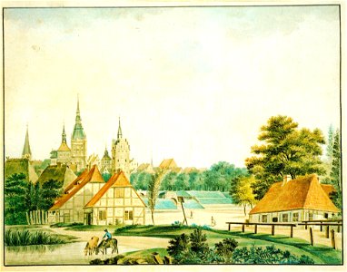 Kersting - Ansicht Rostocks vom Gertrudenplatz aus
