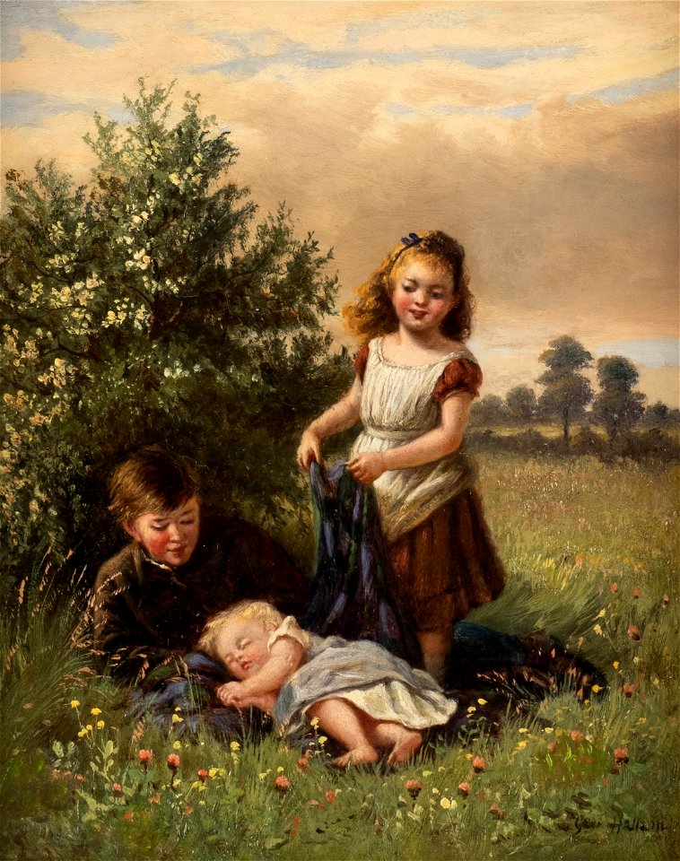 Kinder auf der Sommerwiese 19c