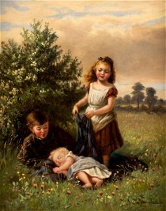 Kinder auf der Sommerwiese 19c