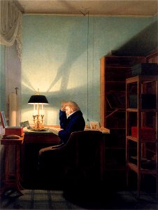 Georg Friedrich Kersting - Man Reading at Lamplight - WGA12122
