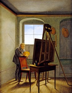 Georg Friedrich Kersting - Caspar David Friedrich in seinem Atelier (ca. 1812). Free illustration for personal and commercial use.