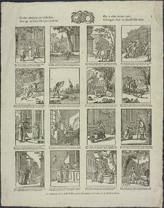Kinder-deugden en gebreken, Ziet ge in deze printjes spreken-Catchpenny print-Borms 0733