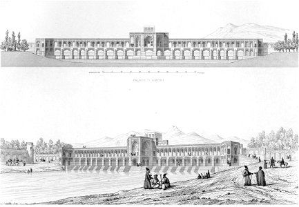 Khaju bridge, Facades by Pascal Coste