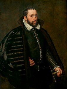 Adriaen Thomasz. Key - Portrait of a gentleman in Spanish costume, in a short fur-trimmed coat. Free illustration for personal and commercial use.