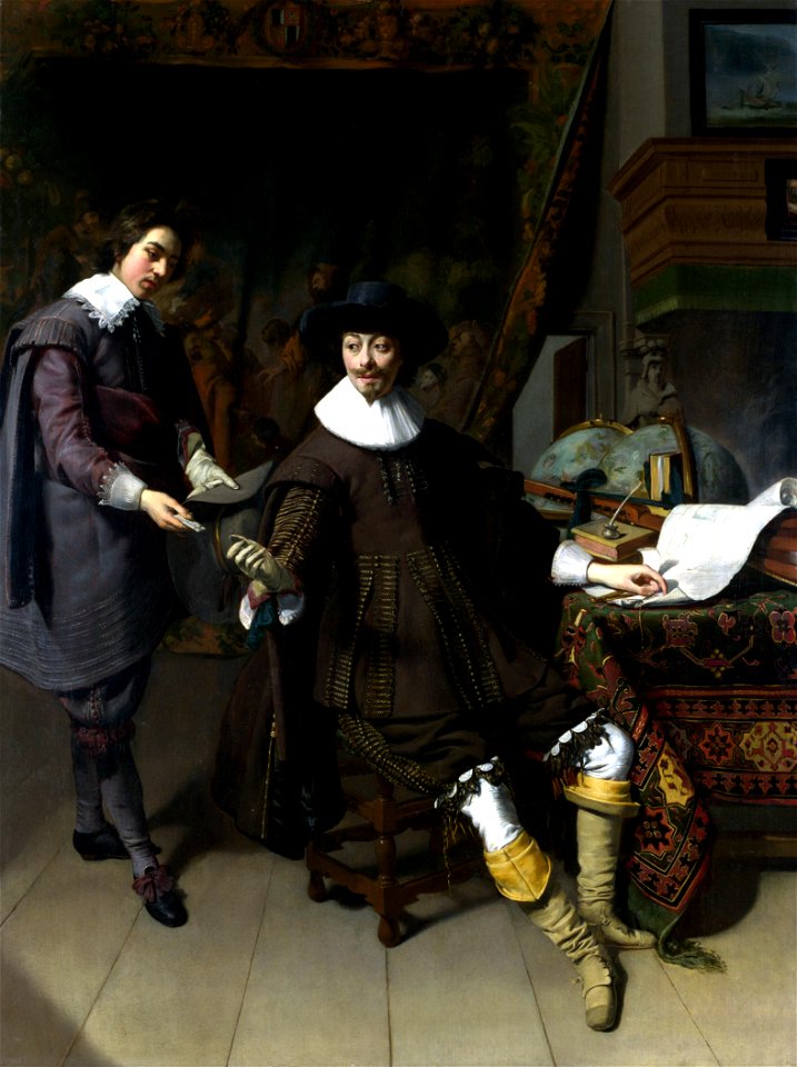 Thomas de Keyser - Portret van Constantijn Huygens en zijn secretaris