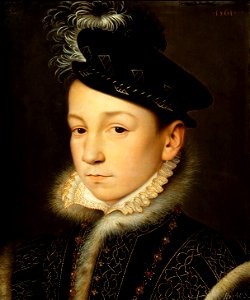 King Charles IX of France (by François Clouet). Free illustration for personal and commercial use.