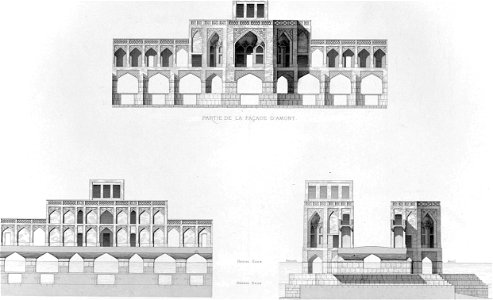 Khaju bridge, Part of the facade of upstream ; Cups by Pascal Coste