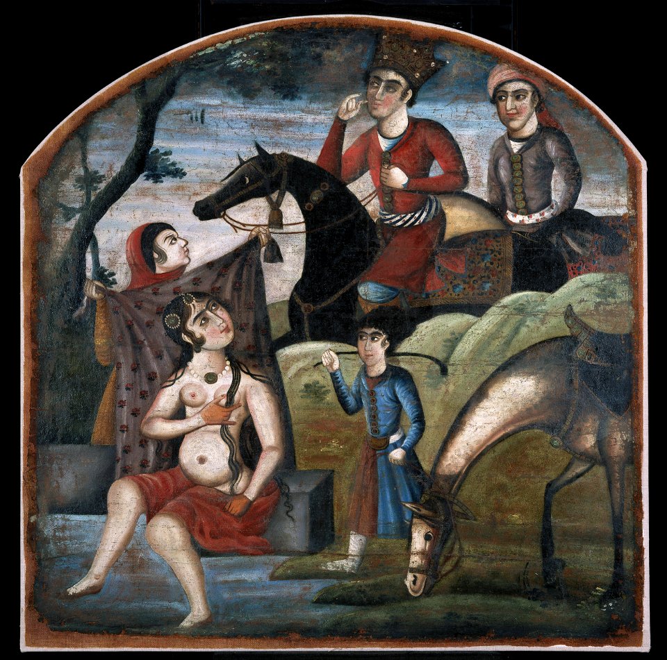 Khusraw Discovers Shirin Bathing, From Pictorial Cycle of Eight Poetic Subjects - Google Art Project