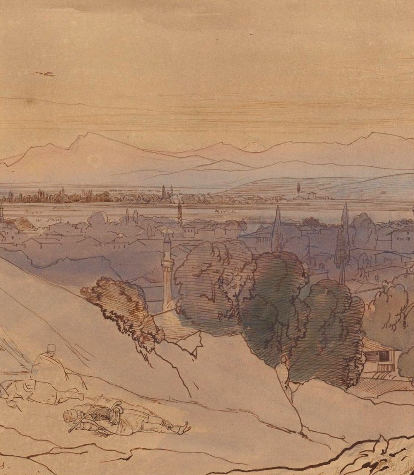 Kilic Bey, Arta, Greece, Edvard Lear, 1849