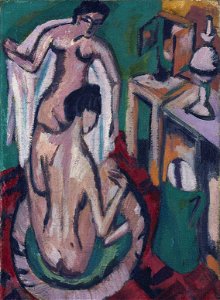 Ernst Ludwig Kirchner - Zwei nackte Mädchen in flacher Wanne