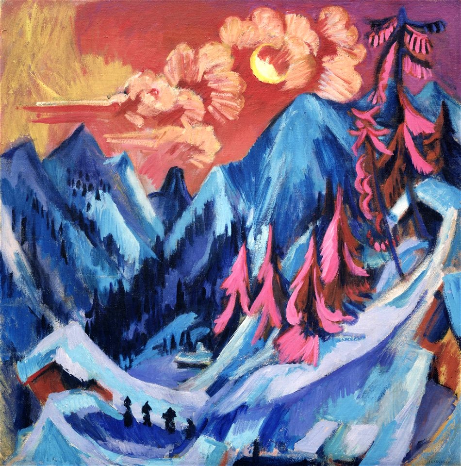 Ernst Ludwig Kirchner - Winter Landscape in Moonlight, 1919. Detroit Institute of Arts
