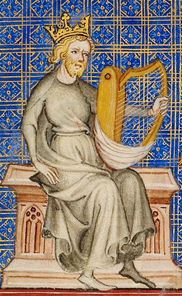 King David with Harp by Master of Jean de Mandeville, 1360-70 (42086221284)