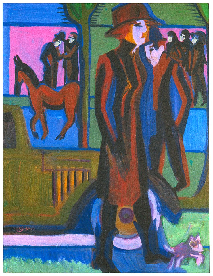 Kirchner - Gehende Dame mit Hündchen - 1926