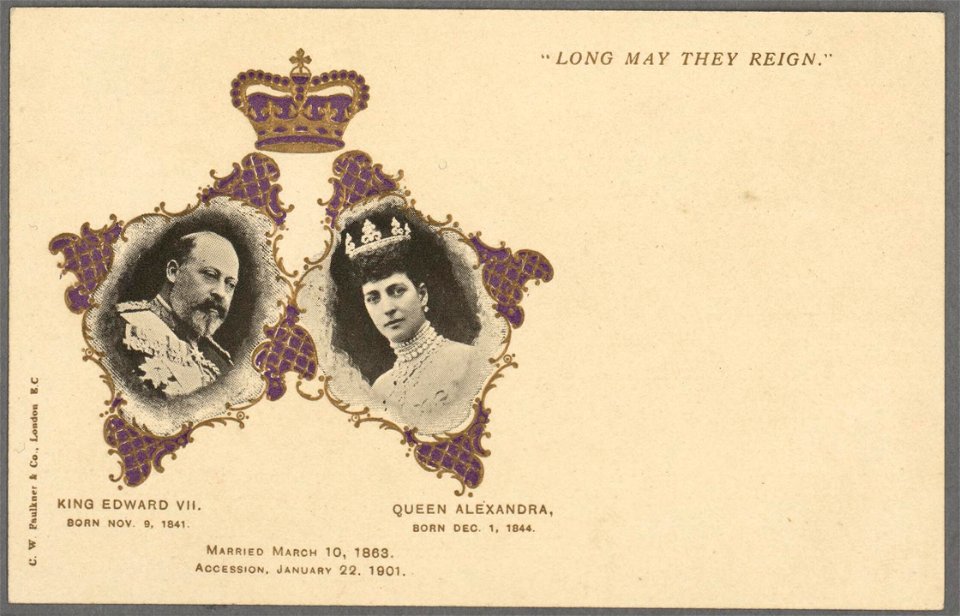 King Edward VII, born Nov. 9, 1841, Queen Alexandria, born Dec. 1, 1844 married March 10, 1863, accession, January 22, 1901 (5348984)
