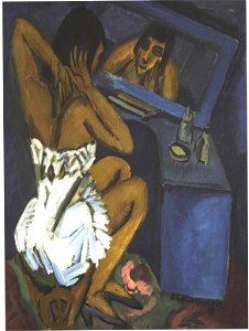 Kirchner - Toilette - Frau vor Spiegel