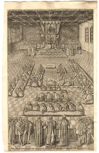 King James I of England and VI of Scotland in Parliament by Renold or Reginold Elstrack (Elstracke)