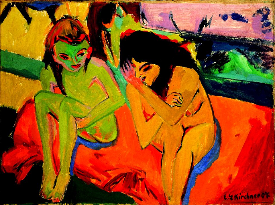 Kirchner - Nackte Mädchen unterhalten sich