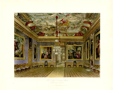 King's Drawing Room, Windsor Castle, from Pyne's Royal Residences, 1819 - panteek pyn9-142
