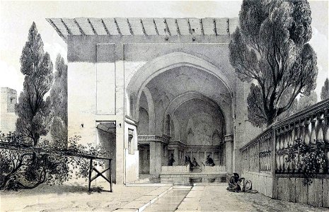Kiosk Fin - Fin , near Kashan by Eugène Flandin