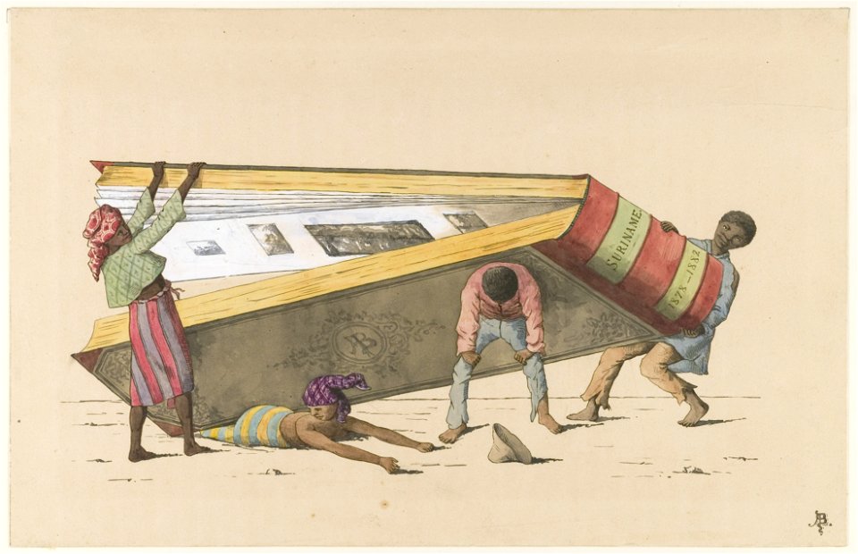 KITLV - 37A207 - Borret, Arnoldus - Cover design for a Surinamese album - Water colour - 1882