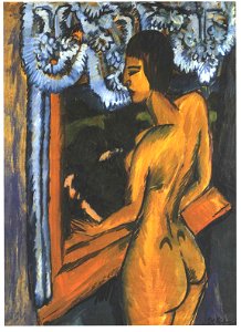 Kirchner - Brauner Akt am Fenster