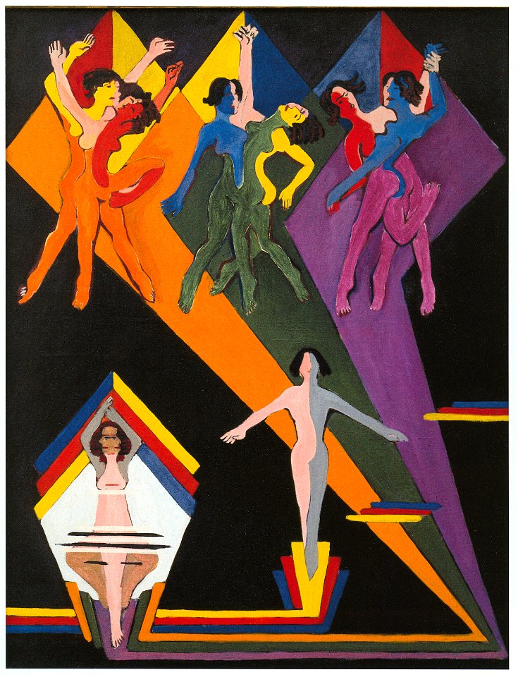 Kirchner - Tanzende Mädchen in farbigen Strahlen - 1932-37