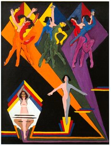 Kirchner - Tanzende Mädchen in farbigen Strahlen - 1932-37