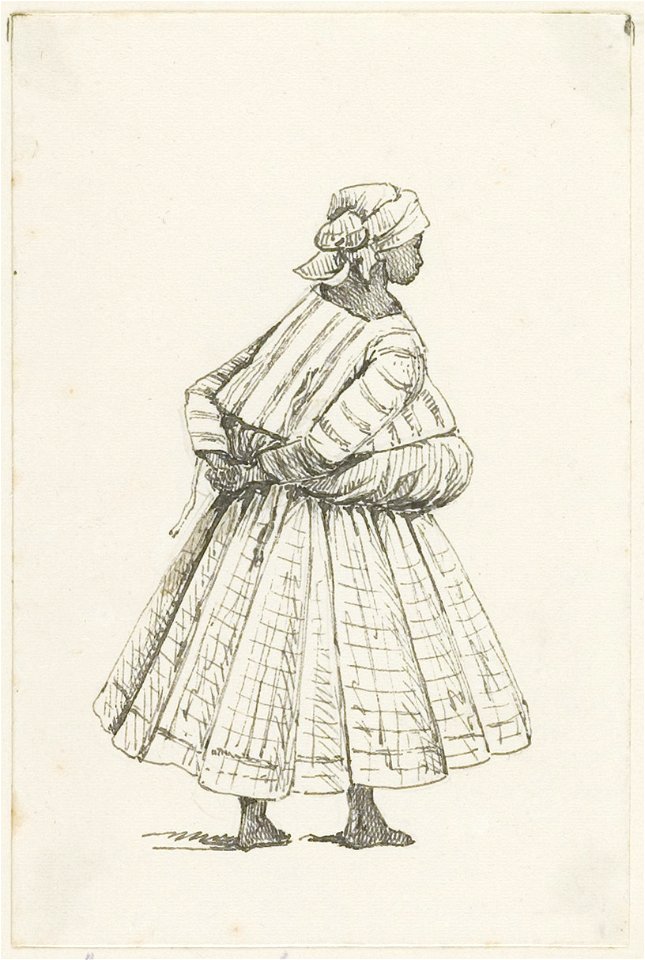 KITLV - 36B272 - Borret, Arnoldus - Standing kotomisi seen from aside - Pen and ink - Circa 1880