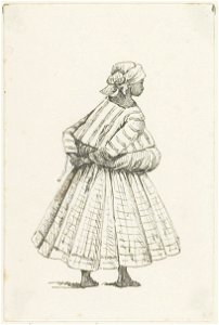 KITLV - 36B272 - Borret, Arnoldus - Standing kotomisi seen from aside - Pen and ink - Circa 1880