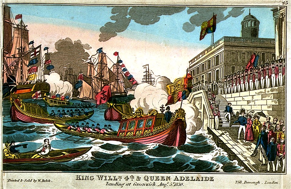 King Will(ia)m 4th and Queen Adelaide landing at Greenwich, Augt. 5th 1830 RMG PU5931