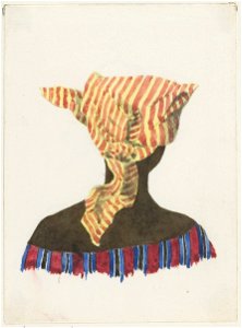 KITLV - 36B236 - Borret, Arnoldus - Woman with headscarf seen from behind - Water colour - Circa 1880