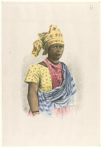 KITLV - 37A211 - Borret, Arnoldus - Plantation negress - Pencil Water colour - Circa 1880