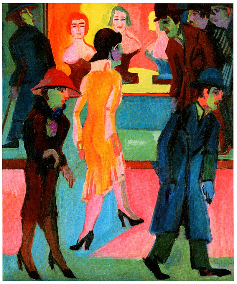 Kirchner - Straßenbild vor dem Friseurladen - 1926