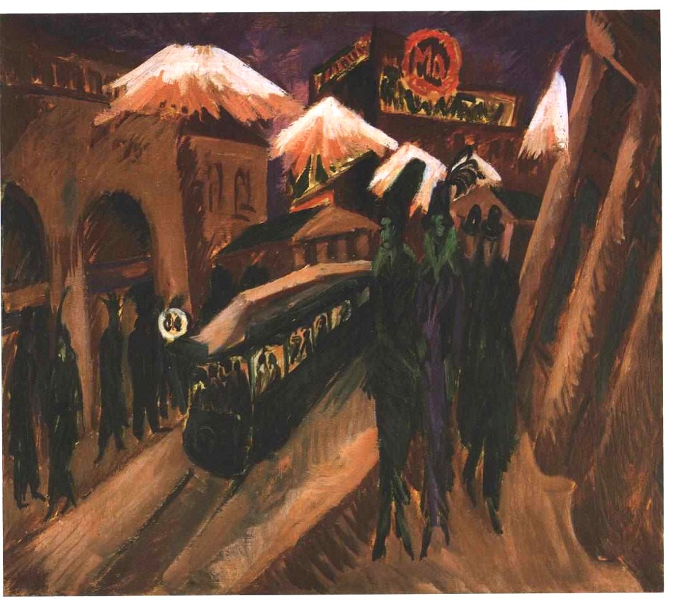 Kirchner - Leipziger Straße mit elektrischer Eisenbahn