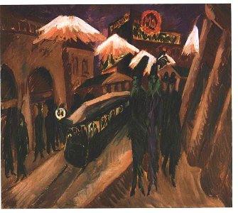 Kirchner - Leipziger Straße mit elektrischer Eisenbahn