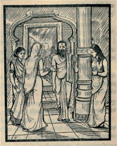 Kings mother talking with Brahman Sudeva