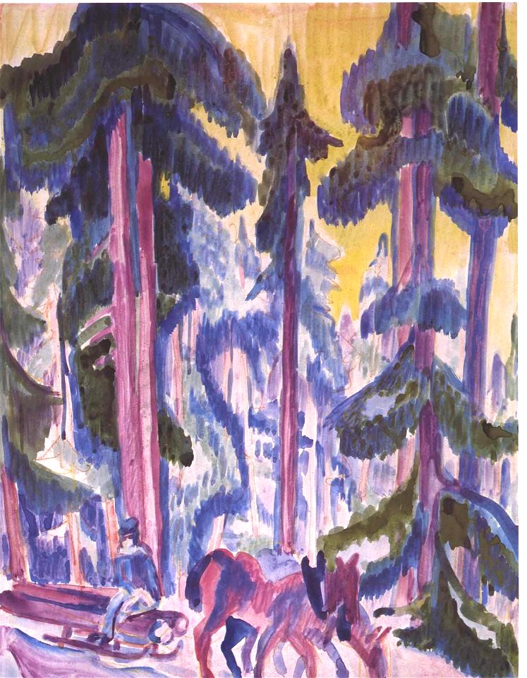 Kirchner - Holzfuhrwerk im Wald