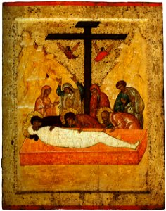 Kirillo-Belozersky iconostasis 18 - Entombment. Free illustration for personal and commercial use.