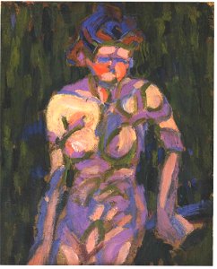 Kirchner - Nacktes Mädchen mit Zweigschatten