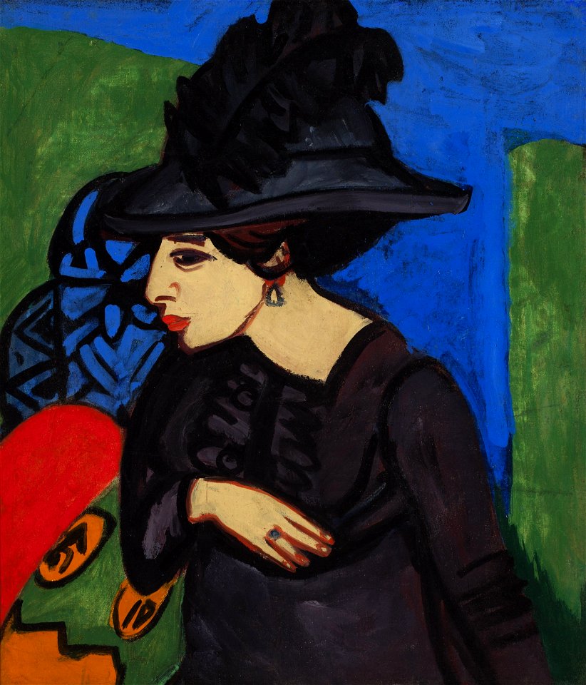 Ernst Ludwig Kirchner - Dodo mit Federhut (1911)