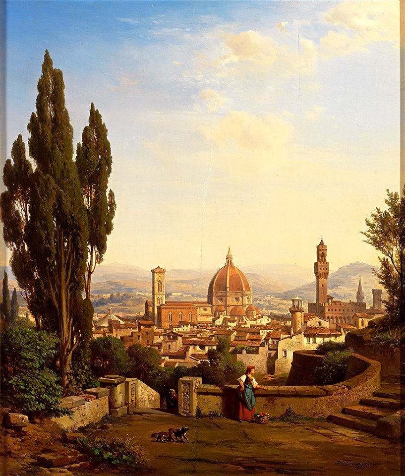 Albert Emil Kirchner Blick auf Florenz 1865