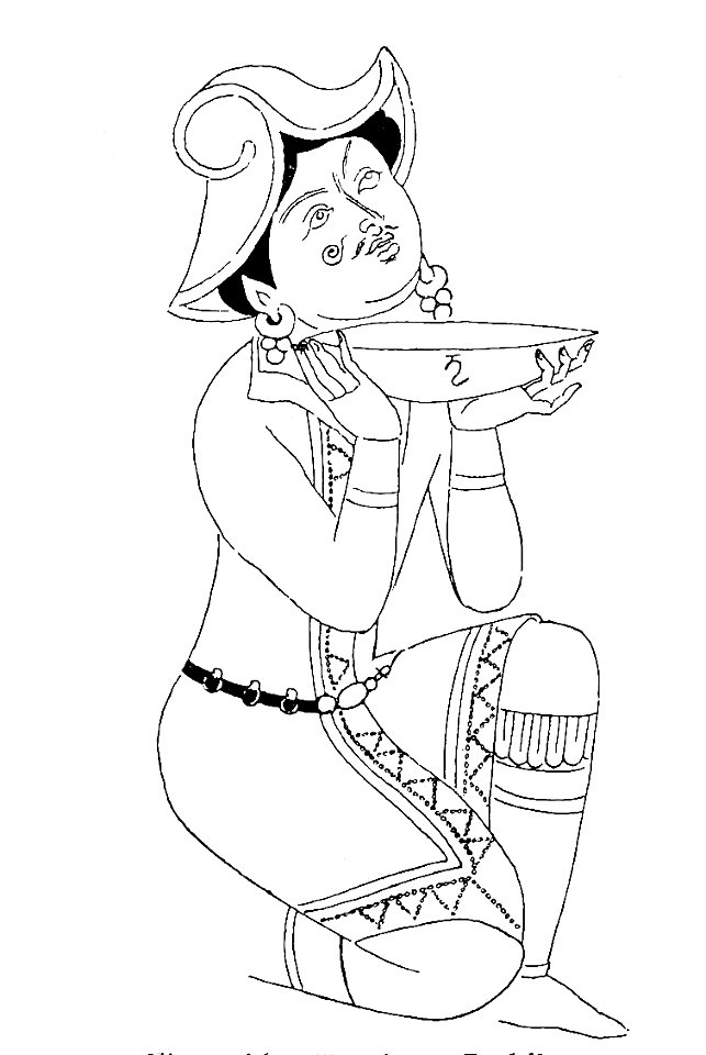 Kizil, Cave of the Ring-Bearing Dove, devotee