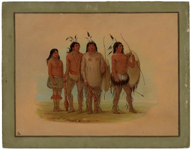 Kiowa Chief, His Wife, and Two Warriors C16492