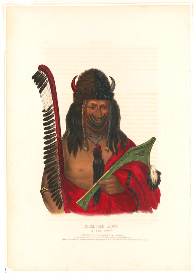 Kish-Ke-Kosh, a Fox brave - A.H.; drawn, printed & coloured at I.T. Bowens Lithographic Establishment No. 94 Walnut St. LCCN94513589